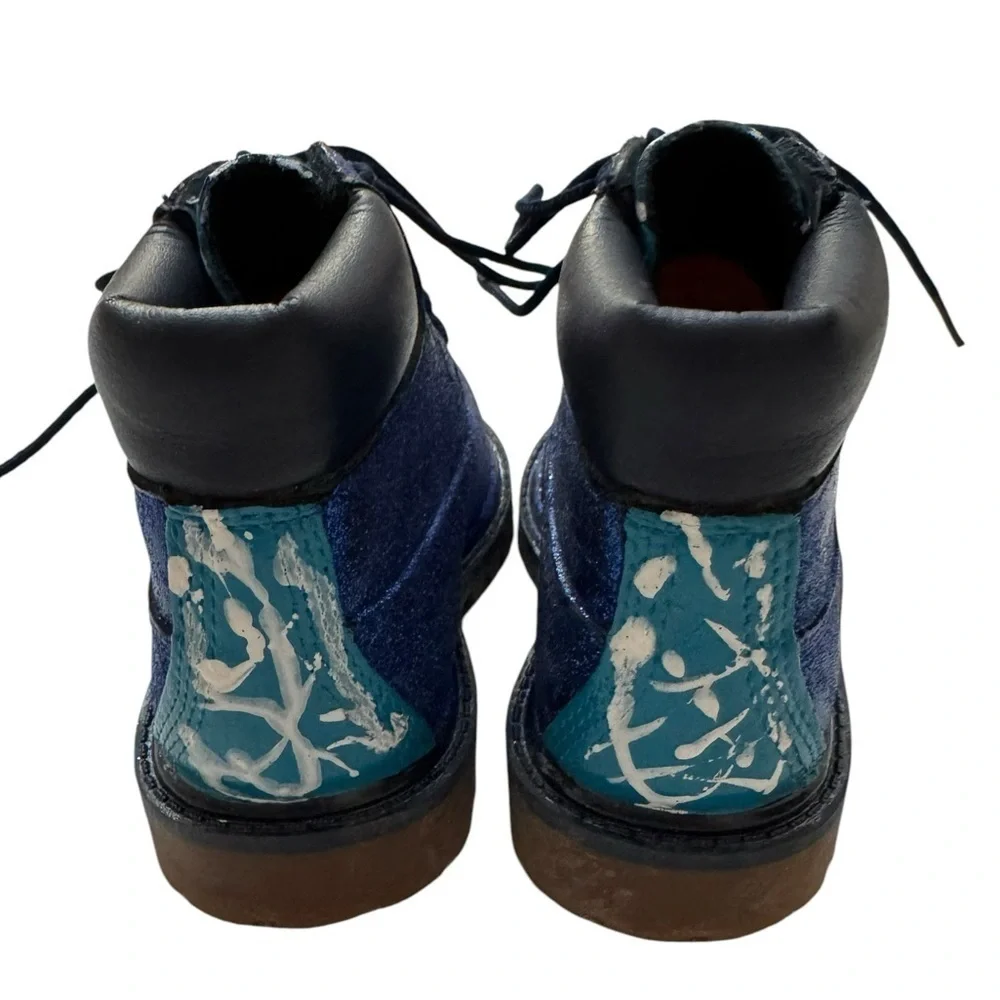Timberland Blue Glitter Boots Toddler Size 7